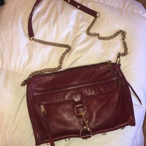 Rebecca Minkoff burgundy/gold MAC Clutch